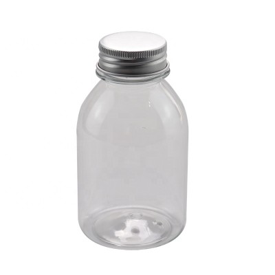 Wholesale 270ml round PET empty plastic juice bottles with aluminous lid