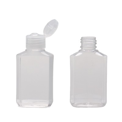 Wholesale 60ml empty PET Hexagon shape hand saniziter hand washing bottles with flip top cap