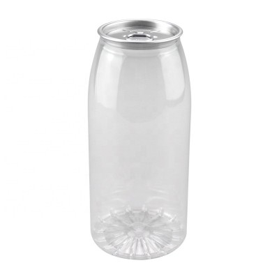 Best quality 650ml empty transparent plastic cans packing for beverages